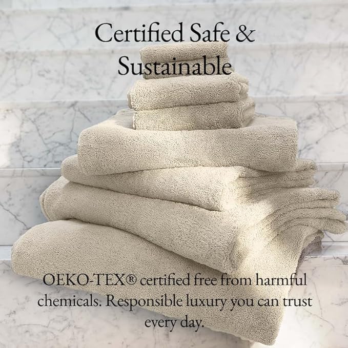 Italic Serene Ultraplush Cotton Washcloth Towel Set, 4 Face Towels, Sand, Soft & Absorbent, 800GSM, 100% Cotton, Heavy Duty, Resort Grade Towels (Sand)