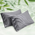 Bedsure Pillow Cases Standard Size, Cooling Pillow Cases, Rayon Derived from Bamboo Dark Grey Pillowcases Standard Set of 2, Breathable & Soft Bedding Pillow Cover with Envelope Closure, 20x26 Inches