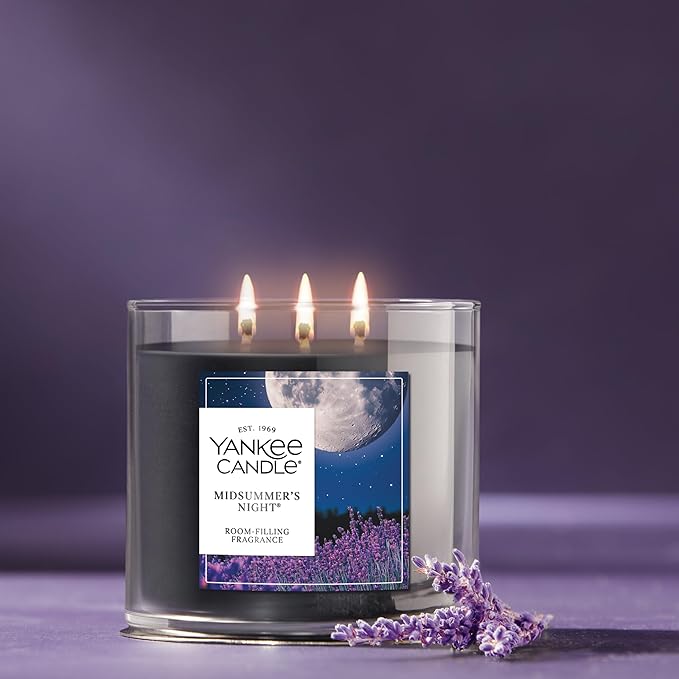 Yankee Candle Mid Summer's Night, Scented Candle, 14.5oz 3-Wick Candle Jar with up to 40 Hours Burn Time, Giftable
