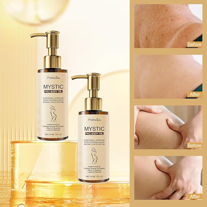 Mystic Body Firming Oil Deep Lasting Hydration and Firming Skin for Full Body Skin Tightening Body Oil After Shower 4.23 fl oz (Fragance free)