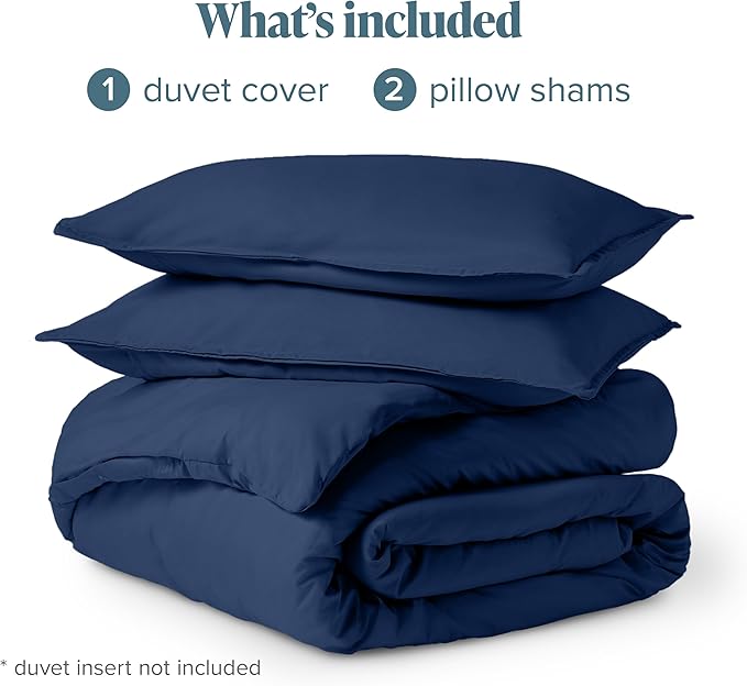 Bare Home Bedding Duvet Cover Full Size - Premium 1800 Super Soft Collection - Lightweight, Cooling Duvet Cover - Soft Breathable Bedding (Full, Dark Blue)