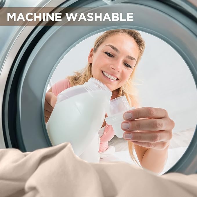 Westinghouse Electric Heated Blanket - Queen Size, Soft Flannel to Sherpa, 10 Heating Levels, 12 Hour Auto Off, Machine Washable, 84x90 Inch, Beige