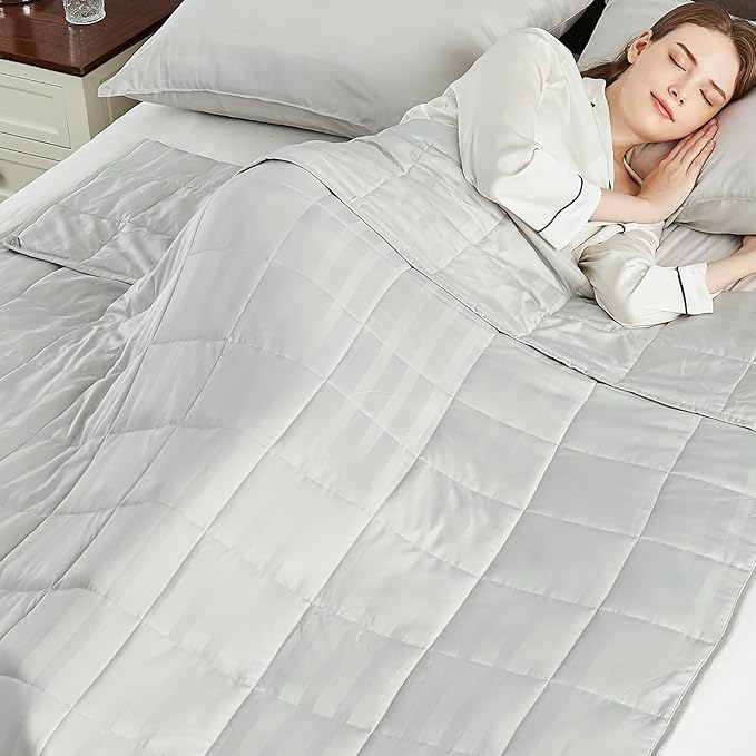Weighted Blanket Kids (36"x48" 3lbs),Ultra Soft and Cozy Cooling Weighted Blanket Kids,Heavy Blanket with Machine Washable Soft Blanket, Light Grey