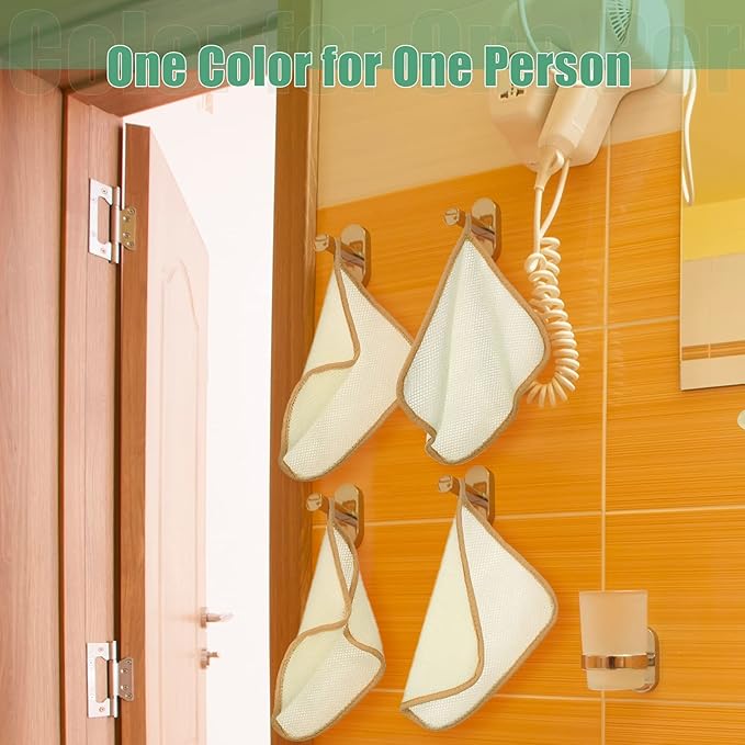 Tatuo 10 Count Exfoliating Wash Cloths for Body and Face Facial Bath Scrub Soft Weave Loofah Towel Exfoliate Bath Towel Remove Dead Skin Wash Cloth for Women Man (Khaki Edge)