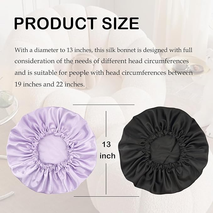 Satin Bonnet Double Layer Silk Bonnet for Sleeping Women Hair Care for Natural Curly