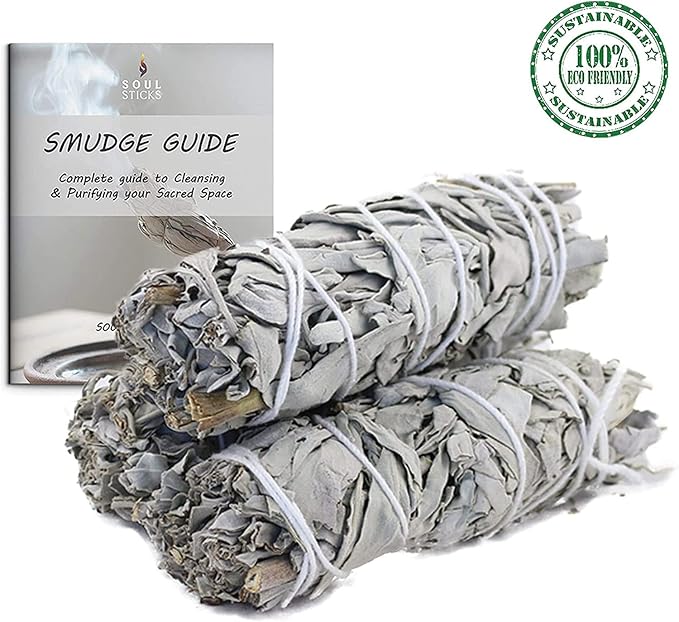 SOUL STICKS 4 Inch 12-Pack Organic California White Sage Smudge Sticks Bulk for Home Cleansing, Negative Energy Removal, Good Energy Meditation & Smudging Rituals | Pure Sage Bundles