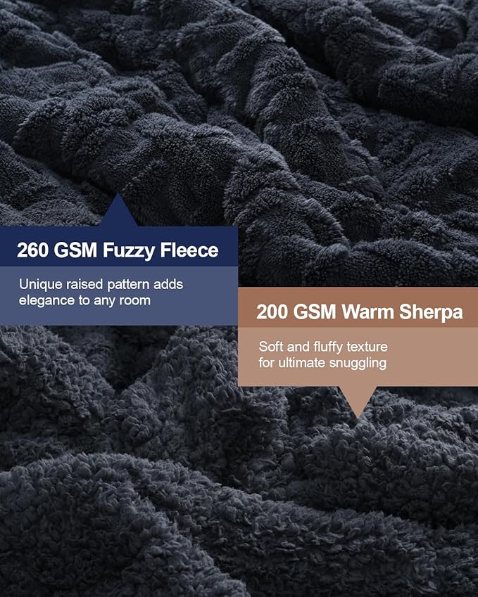 Super Fuzzy Soft Sherpa Fleece Weighted Blanket, 20 lbs Dual Sided Fluffy Heavy Weighted Blankets for Adults - No Bunching with Double Layers of Soft Inner Lining (60"x 80", 20 Pounds)