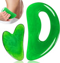 Body Gua Sha Tool Cellulite Guasha Tool for Body Body Massage Tools (Natural Resin) Lymphatic Drainage Tool Guasha Tool for Face，Back, Legs, Women's Body Shaping Tools (Green)