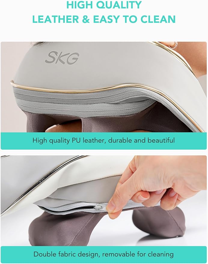 SKG 2025 Neck Massager for Pain Relief Deep Tissue 6D Kneading with Heat Cordless Neck and Shoulder Massage Gifts for Men and Women H5 mini