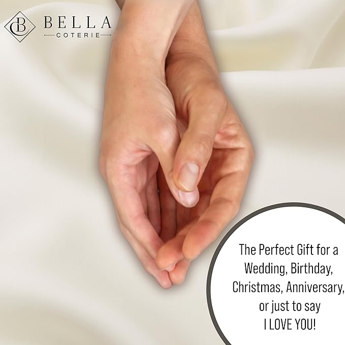 Bella Coterie Luxury Bamboo Viscose King Size Duvet Cover Set | 100% Organically Grown | Corner Ties | Ultra Soft | Cooling | Two Pillow Shams | 106 x 94 | No Insert [Ivory]