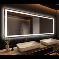 APRILSOUL 60x28 Inch LED Bathroom Mirror with Front and Backlit, Makeup Mirror with 3 Color Lights, Memory Function, Anti-Fog and Dimmable Light (Horizontal)