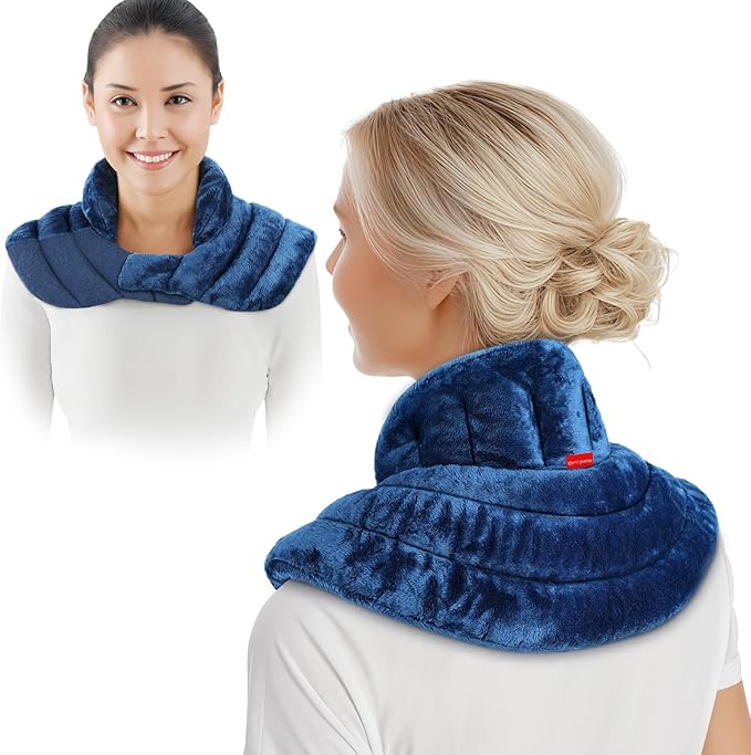 Comfytemp Neck Shoulder Heating Pad Microwavable for Pain Relief, FSA Eligible HSA, Weighted Heated Neck Wrap Warmer, Microwave Moist Heating Pads, Warm Compress, Christmas Gifts for Women Seniors