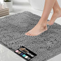 GORILLA GRIP Bath Rug Mat 70x24, Thick Soft Absorbent Chenille, Quick Dry Microfiber Mats, Rubber Backing Washable Shower Floor Rugs, Bathmat Runner, US Designed Bathroom Home Decor Accessories Grey