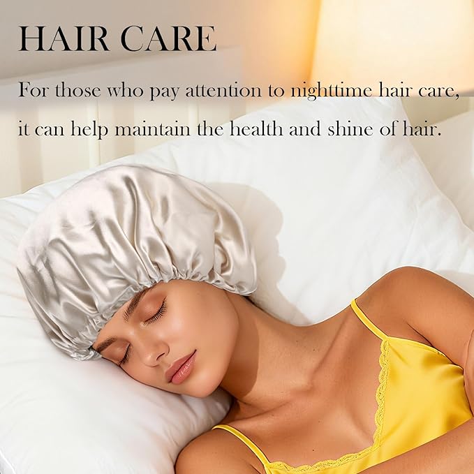 Satin Bonnet Double Layer Silk Bonnet for Sleeping Women Hair Care for Natural Curly