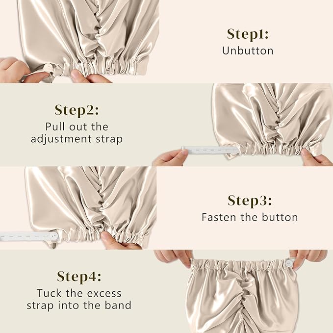 ZIMASILK 100% 22 Momme Mulberry Silk Bonnet for Sleeping Women, Breathable Silk Hair Wrap for Premium Hair Protection - Reducing Friction (1Pc, Cream)