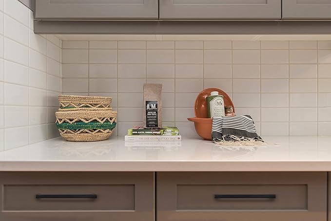 Ravinte 30 Pack Solid 5 Inch Center to Center Slim Square Bar Drawer Handles for Kitchen Cabinet Hardware Matte Black
