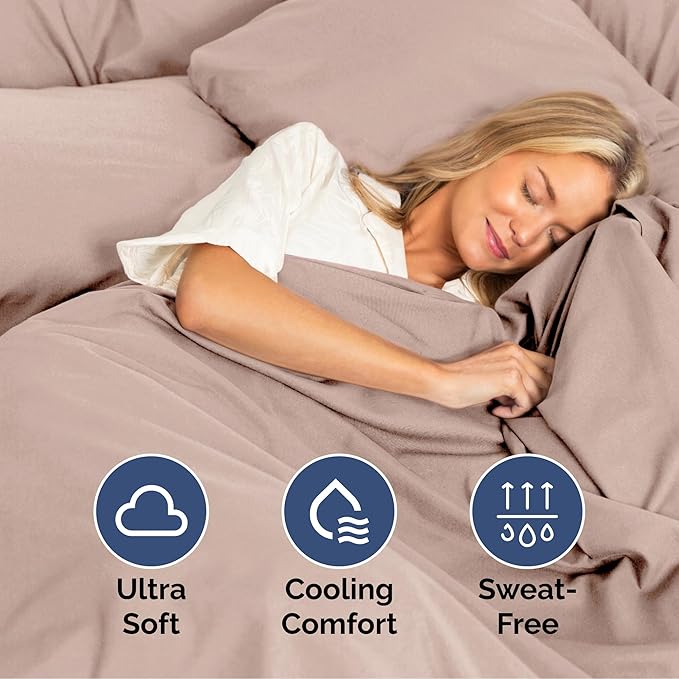 Cal King Size 4-Piece Sheet Set - Extra Soft, Breathable & Cooling - Hotel Luxury Durable Bed Sheets - Deep Pockets, Easy-Fit & Wrinkle-Free - Dusty Pink Oeko-Tex