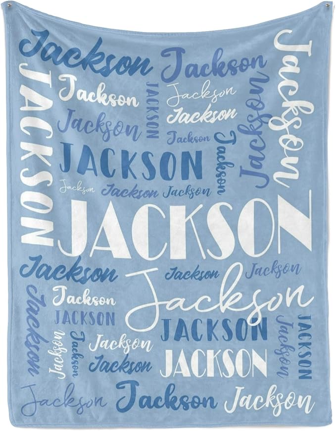 Name Blanket Personalized Blanket for Adult Kids Flannel Customize Throw Blanket Custom (Color 02, 30 x 40 Inches)