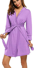 HOTOUCH Womens Robe Lightweight Short Knit Bathrobe Soft Ladies Sleepwear with Pockets