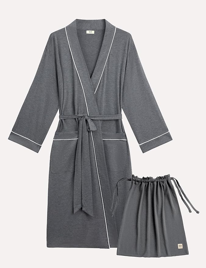 GYS Premium Viscose from Bamboo Robe for Women Long Sleeve Bathrobes Soft Kimono Robes