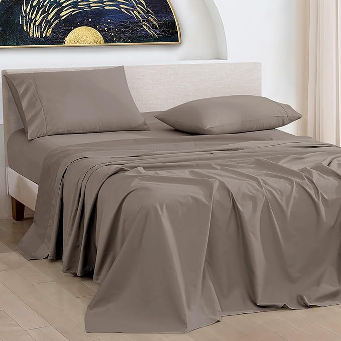 URBANHUT 1000 Thread Count Egyptian Cotton Sheets King Size, Long Staple Soft & Breathable, 4 Pc Bed Sheet Sets, Luxury Hotel Sateen Sheets Fits 16" Deep Pocket - Dark Grey