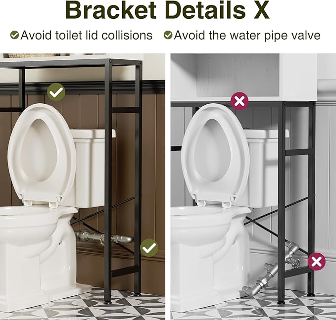 Over The Toilet Storage Cabinet with Farmhouse Doors and Adjustable Shelf, Tall Bathroom Organizer with Metal Stand Space Saver Over Toilet , Wood Rack for Bathroom, Restroom, Laundry, White