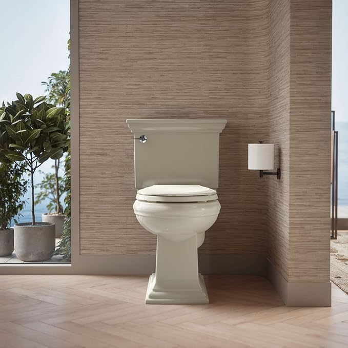 KOHLER 4639-RL-47 Cachet ReadyLatch Round Toilet Seat Soft Close, Almond