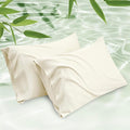 Bedsure King Size Pillow Cases Set of 2, Cooling Pillow Cases King, Rayon Derived from Bamboo Cream Pillowcases, Breathable & Silky Soft Cool Bedding Pillow Covers with Envelope Closure, 20x36 Inches