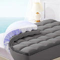 Dual Layer 4 Inch Memory Foam Mattress Topper King - 2 Inch Gel Memory Foam and 2 Inch Pillow Top Mattress Pad, 7-Zone Egg Crate King Size Mattress Topper (Grey)