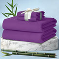 DECOLURE 100% Viscose Derived from Bamboo Sheets Cal King Size 4pcs - Ultra Soft & Luxuriously Cooling, 17" Deep Pocket, Double Stitching, Perfect for Hot Sleepers - King Bed Sheets (Purple)