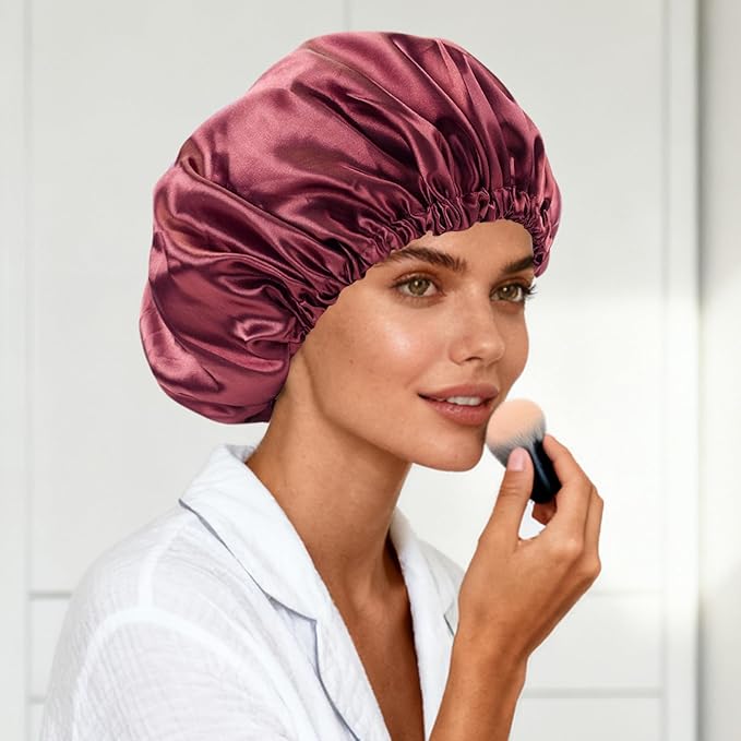 Satin Bonnet Double Layer Silk Bonnet for Sleeping Women Hair Care for Natural Curly