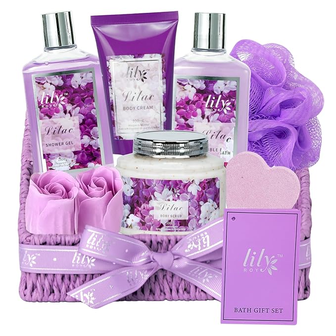Christmas Gifts for Women - 9 Pcs Lavender Luxury Bath and Body Gift Basket Set Spa Gift Basket Set for Women, Gift Baskets | Perfect Valentine's, Birthday, Mothers Day Gift Set for Mom All Occasion