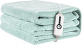 Electric Heated Blanket 72"x84" Full Size, Soft Coral Fleece with 4 Heating Levels and 10 Hours Auto-Off, Machine Washable, Cozy Plush Fabric for Home, Mint Green