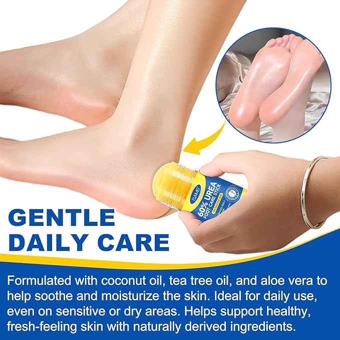 60% Urea Cream Stick with Salicylic Acid 2%, Urea Hydrating Foot Cream, Severe Cracked Heel Repair Restoring Balm, Foot Lotion Repairs and Hydrates Dry and Feet and Hand - 2 Packs