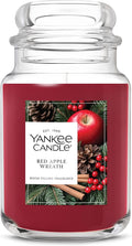 Yankee Candle Red Apple Wreath, Fall Scented Candle, 22oz Large Jar with up to 150 Hour Burn Time