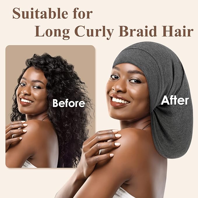 OLESILK 100% Silk Dreadlock Cap, Silk Bonnet for Long Hair, Braid Bonnet for Sleeping, Extra Large Bonnet for Women&Men, Loc Cap Hair Cover