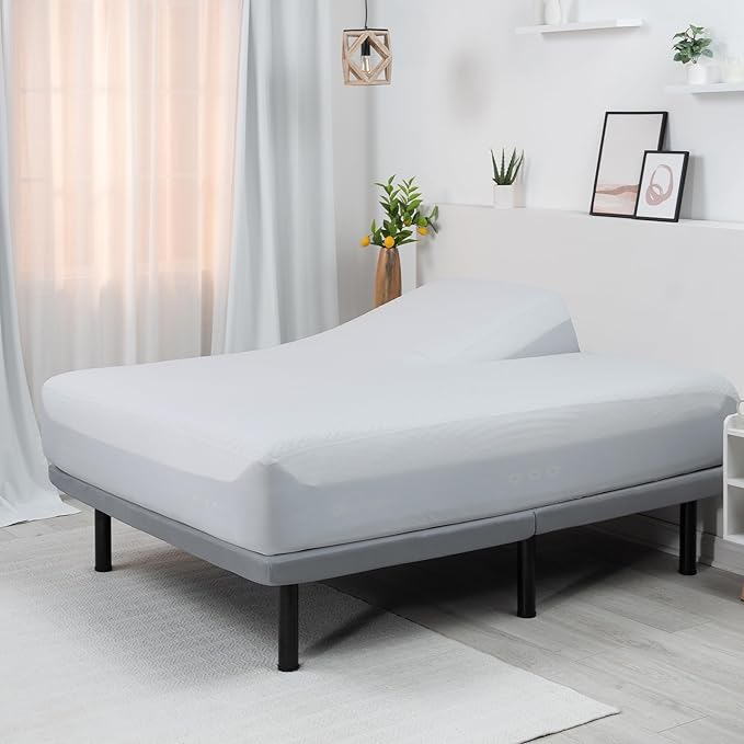 Bedgear Split Head Cal King Dri-Tec Mattress Protector – Waterproof, Breathable, Washable, Adjustable Base Compatible – Deep Pocket Fitted Pad Fits 18” Mattress – White
