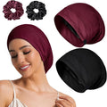 Sleep Cap Bonnet for Sleeping Black Women Men, Adjustable Cooling Lining Bonnets for Curly Hair Wrap Braids Beanie Night Hat