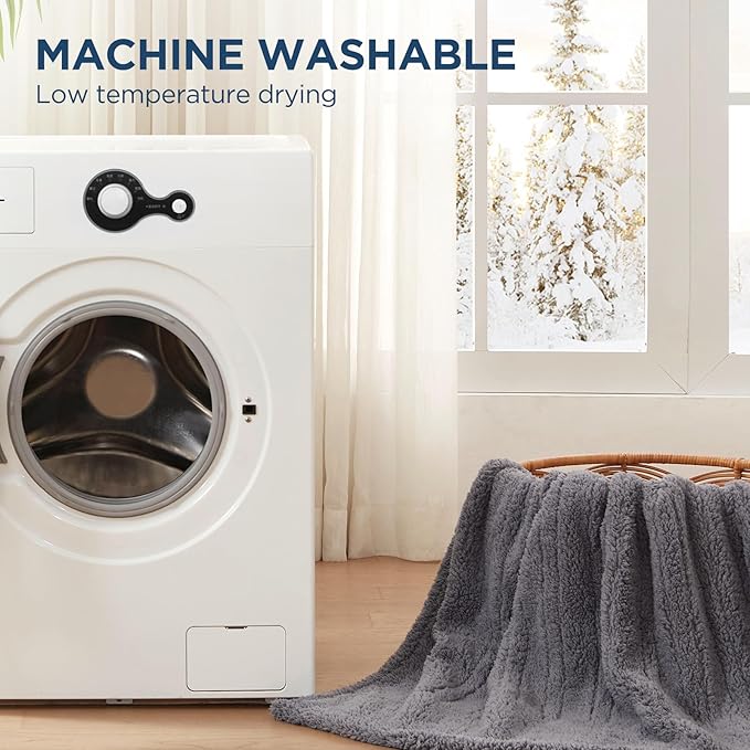 Westinghouse Electric Blanket Full Size, Soft Plush Sherpa Heated Blanket with 10 Heating Levels & 1-12 Hours Auto-Off, Machine Washable, 80x84 inches, Darkgrey