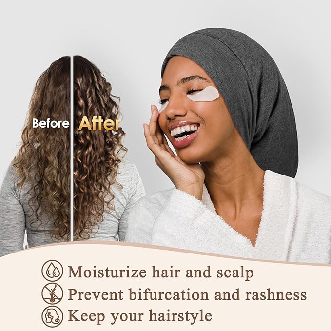 OLESILK 100% Silk Dreadlock Cap, Silk Bonnet for Long Hair, Braid Bonnet for Sleeping, Extra Large Bonnet for Women&Men, Loc Cap Hair Cover