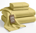 LANE LINEN King Sheet Set – 450 Thread Count Long-Staple 100% Cotton King Size Sheet Set, Sustainably Produced & Oeko-Tex Certified, Soft Silky Sateen Finish, 15" Deep Pocket Fitted Sheet – Cocoon