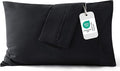 Bedsure Pillow Cases Standard Size Set of 2 - Black Brushed Microfiber Pillowcases, Super Soft Pillowcase, Pillow Case Covers with Envelope Closure, Wrinkle, Fade and Stain Resistant, 20x26 Inches