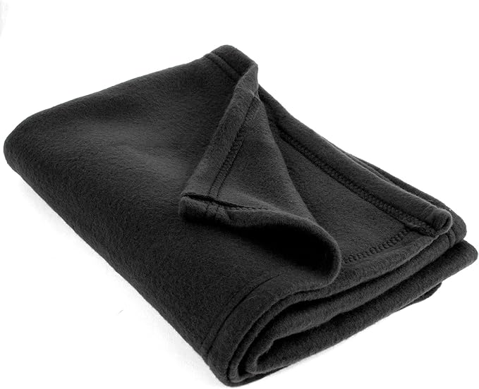 (24 Pack) Bulk Fleece 50x60 Throw Blankets for Wedding Favors, Homeless Women, Men, Homes, Bed, Sofa, Couch, Office, Pet Blankets, Travel | Soft Warm Lightweight Throw Blankets in Bulk (Black)