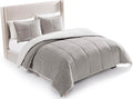 UGG Blissful Full/Queen Comforter Set with 2 Pillow Shams Reversible White Comforter Plush Fluffy Warm Bed Set Premium Down Alternative Bedding for College Dorm Essentials, Full/Queen, Seal Gray