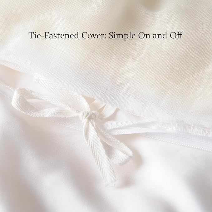 CUDDLE DREAMS Silk Filled Comforter for All Season, Detachable Tencel Duvet Cover for Easy Care, Naturally Breathable (White, Queen)