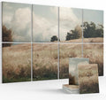 Wall Art Acoustic Panels,47''X31''Soundproof Wall Panels-8-Pack with 50 Adhesive Tabs, Panels for Living Room and Recording Studio, Offices-Grain field, landscape study
