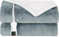 Heated Blanket Throw Size, Electric Throw Blanket, Heated Throw Blanket Electric Faux Fur Heating Blanket with 9 Heating Levels & 1-9 Hours Auto Off, Fast Heat & Overheat Protection, 50" x 60", Gray