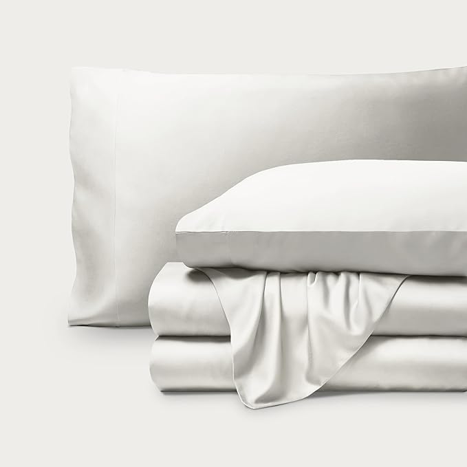 Bare Home 100% Rayon Made from Bamboo Queen Sheet Set - 4 Piece Bedding Set - Deep Pockets - Breathable - Easy Fit - Bedding Sheets & Pillowcases (Queen, Cream)