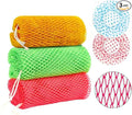 African Net Sponge Authentic - 3 Pieces Long African Exfoliating Net, African Bath Sponge Body Scrubber Washcloth for Shower, Real African Loofah Back Scrubber for Women Men All Skin Types