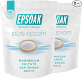 Epsoak Epsom Salt – 10 lb (Two 5 lb Resealable Bags), Magnesium Sulfate USP, Unscented, Made in USA, Perfect for Bath, Spa, and Soaking